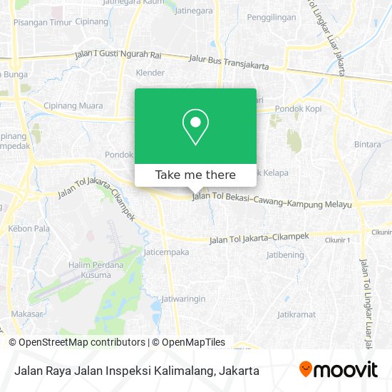 Jalan Raya Jalan Inspeksi Kalimalang map