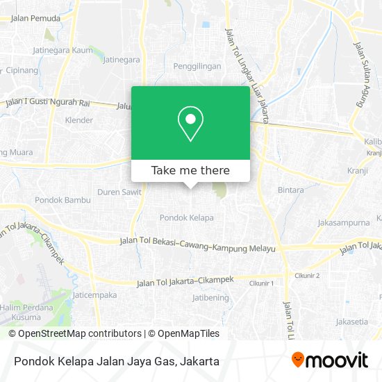 Pondok Kelapa Jalan Jaya Gas map