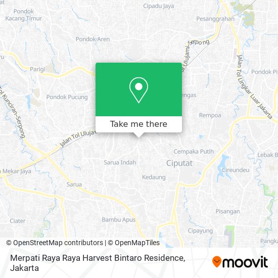 Merpati Raya Raya Harvest Bintaro Residence map