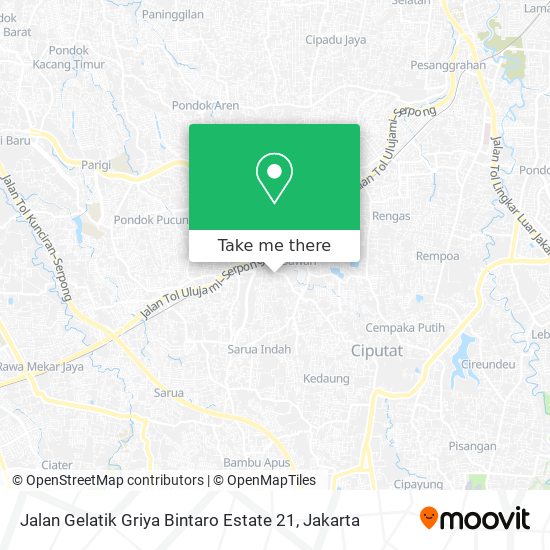 Jalan Gelatik Griya Bintaro Estate 21 map