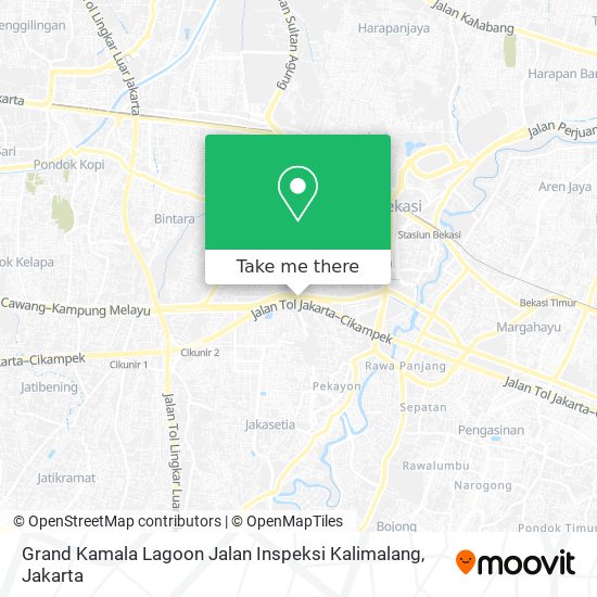 Grand Kamala Lagoon Jalan Inspeksi Kalimalang map