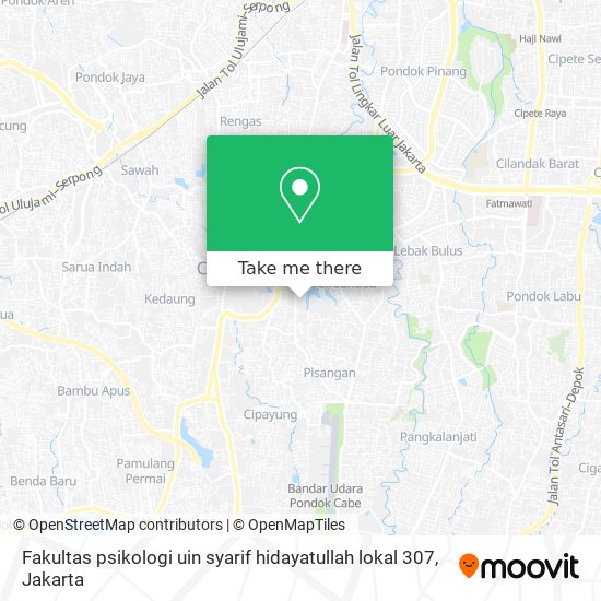 Fakultas psikologi uin syarif hidayatullah lokal 307 map