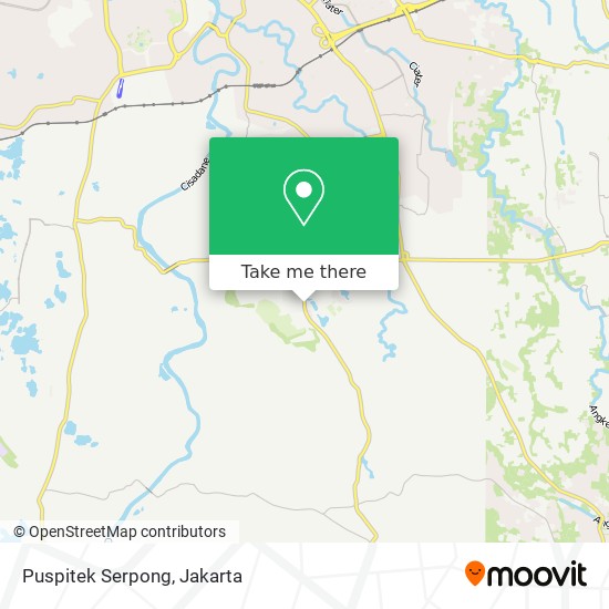 Puspitek Serpong map