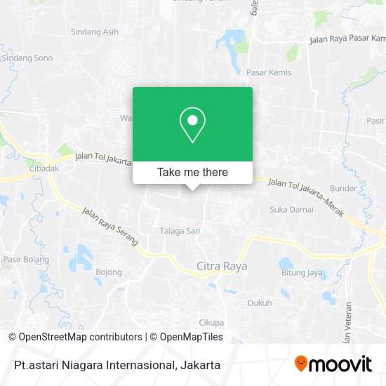 Pt.astari Niagara Internasional, cikupa mas map