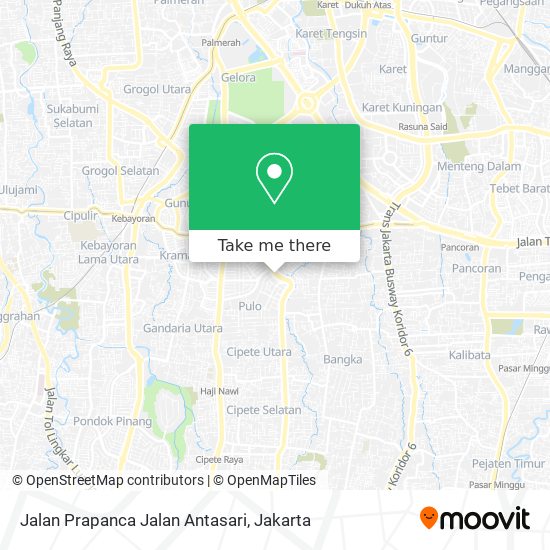 Jalan Prapanca Jalan Antasari map