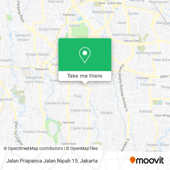 Jalan Prapanca Jalan Nipah 15 map