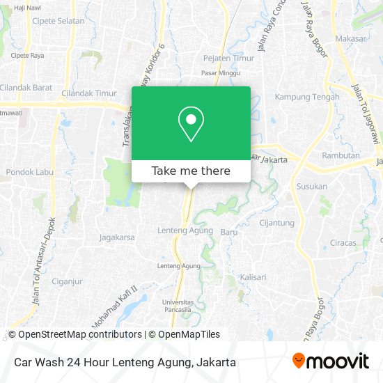 Car Wash 24 Hour  Lenteng Agung map
