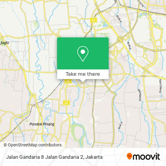 Jalan Gandaria 8 Jalan Gandaria 2 map