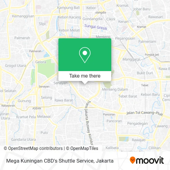 Mega Kuningan CBD's Shuttle Service map