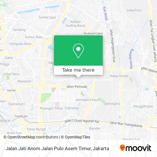 Jalan Jati Anom Jalan Pulo Asem Timur map