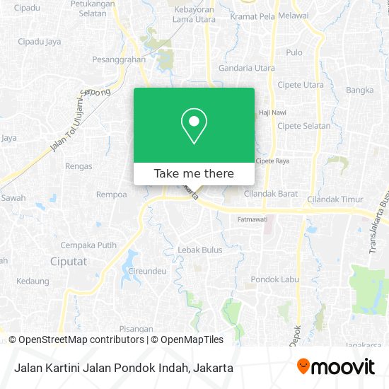 Jalan Kartini Jalan Pondok Indah map