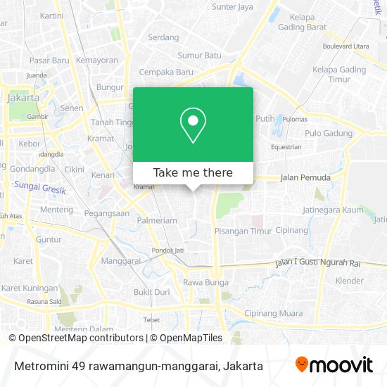 Metromini 49 rawamangun-manggarai map
