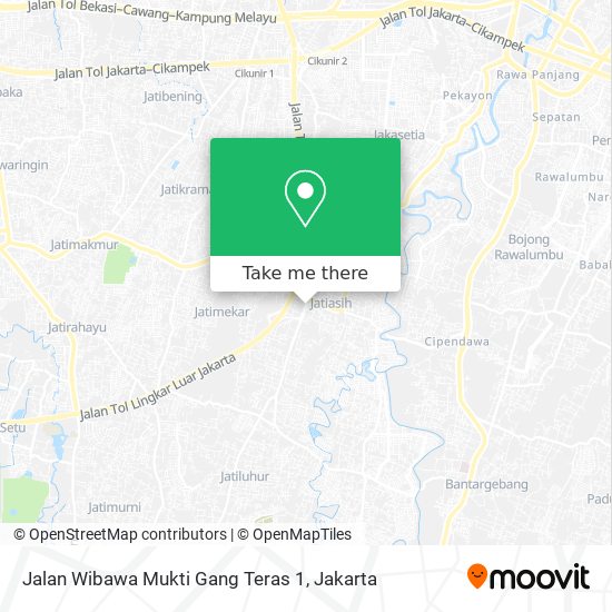 Jalan Wibawa Mukti Gang Teras 1 map