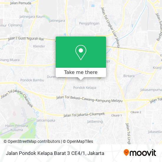 Jalan Pondok Kelapa Barat 3 CE4 / 1 map