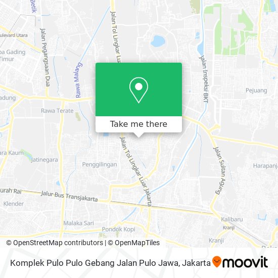 Komplek Pulo Pulo Gebang Jalan Pulo Jawa map