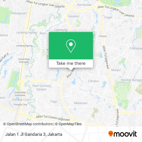 Jalan 1 Jl Gandaria 3 map