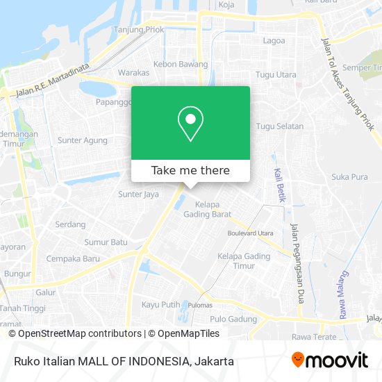 Ruko Italian MALL OF INDONESIA map