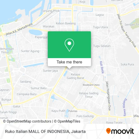 Ruko Italian MALL OF INDONESIA map