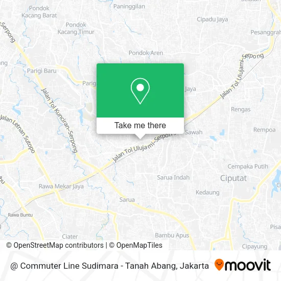@ Commuter Line Sudimara - Tanah Abang map