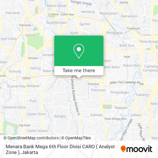 Menara Bank Mega 6th Floor Divisi CARO ( Analyst Zone ) map