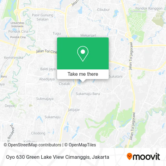 Oyo 630 Green Lake View Cimanggis map