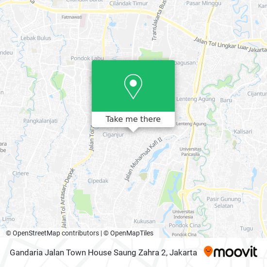 Gandaria Jalan Town House Saung Zahra 2 map