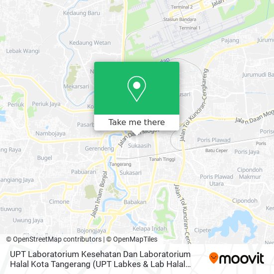 UPT Laboratorium Kesehatan Dan Laboratorium Halal Kota Tangerang (UPT Labkes & Lab Halal Tangerang) map