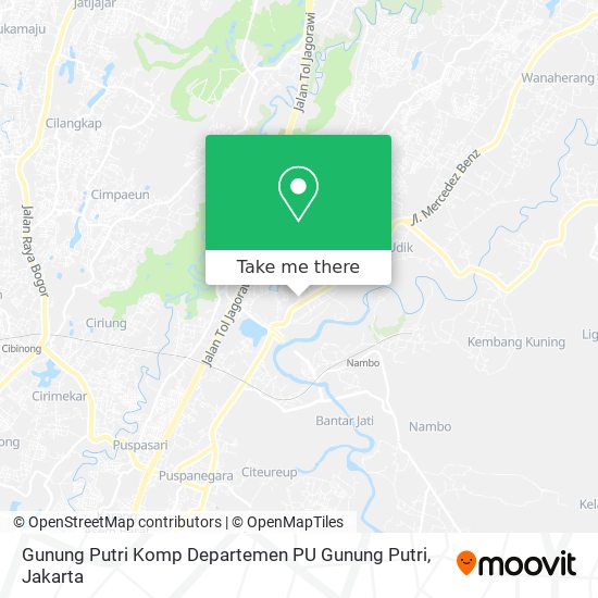 Gunung Putri Komp Departemen PU Gunung Putri map