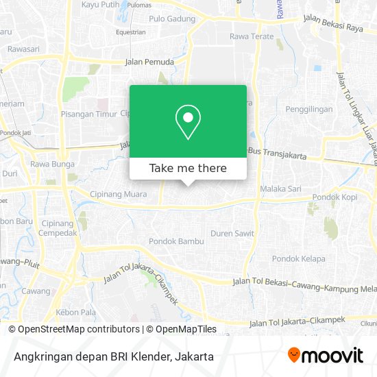 Angkringan depan BRI Klender map