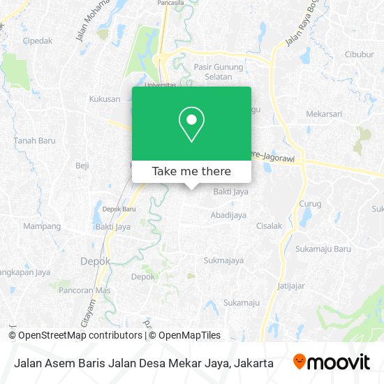 Jalan Asem Baris Jalan Desa Mekar Jaya map