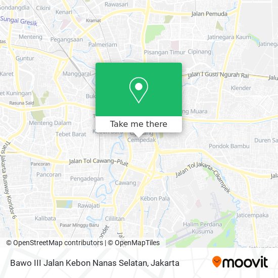 Bawo III Jalan Kebon Nanas Selatan map