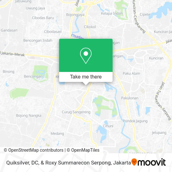 Quiksilver, DC, & Roxy Summarecon Serpong map