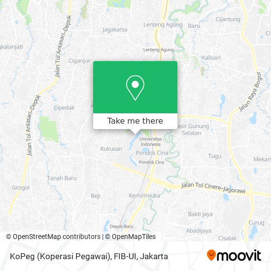 KoPeg (Koperasi Pegawai), FIB-UI map