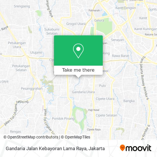 Gandaria Jalan Kebayoran Lama Raya map