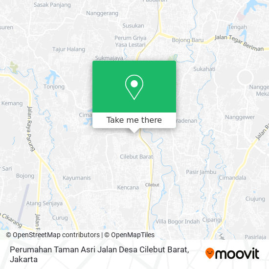 Perumahan Taman Asri Jalan Desa Cilebut Barat map