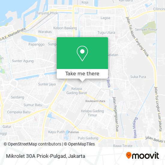 Mikrolet 30A Priok-Pulgad map