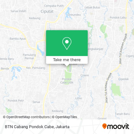 BTN Cabang Pondok Cabe map