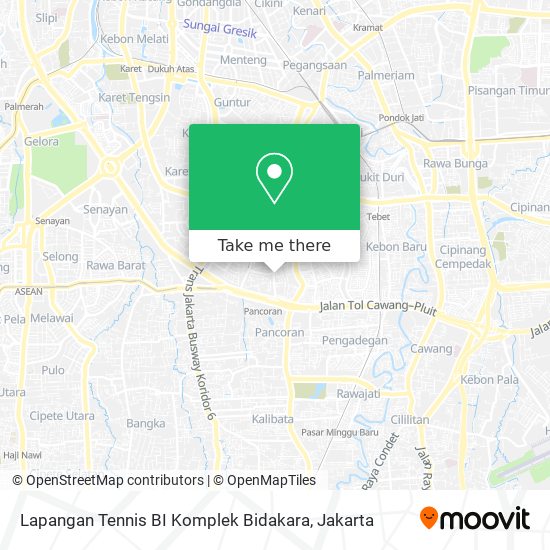 Lapangan Tennis BI Komplek  Bidakara map