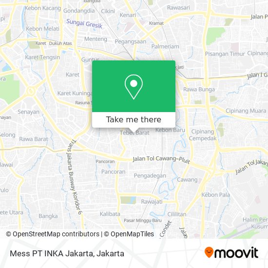 Mess PT INKA Jakarta map