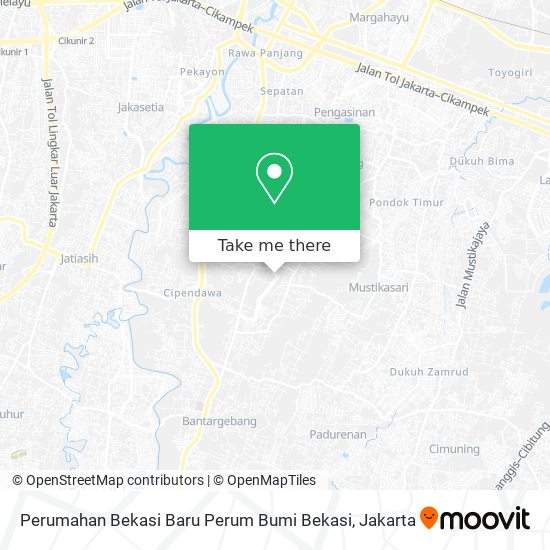 Perumahan Bekasi Baru Perum Bumi Bekasi map