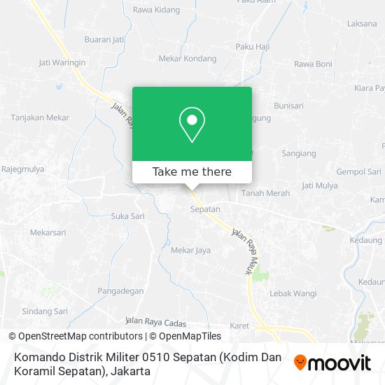 Komando Distrik Militer 0510 Sepatan (Kodim Dan Koramil Sepatan) map
