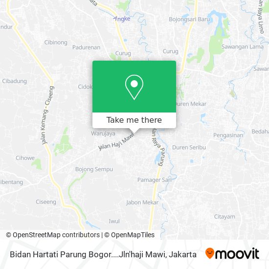 Bidan Hartati Parung Bogor....Jln'haji Mawi map