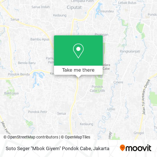 Soto Seger "Mbok Giyem" Pondok Cabe map