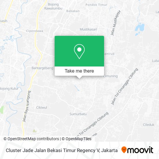 Cluster Jade Jalan Bekasi Timur Regency V map