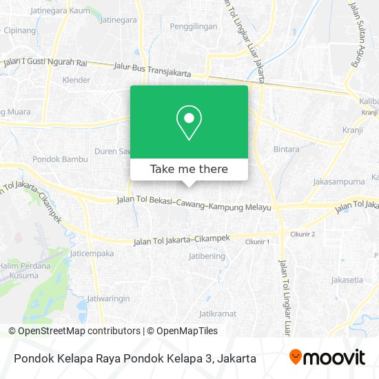 Pondok Kelapa Raya Pondok Kelapa 3 map