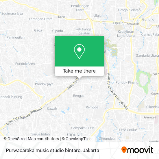 Purwacaraka music studio bintaro map