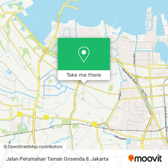 Jalan Perumahan Taman Grisenda 8 map