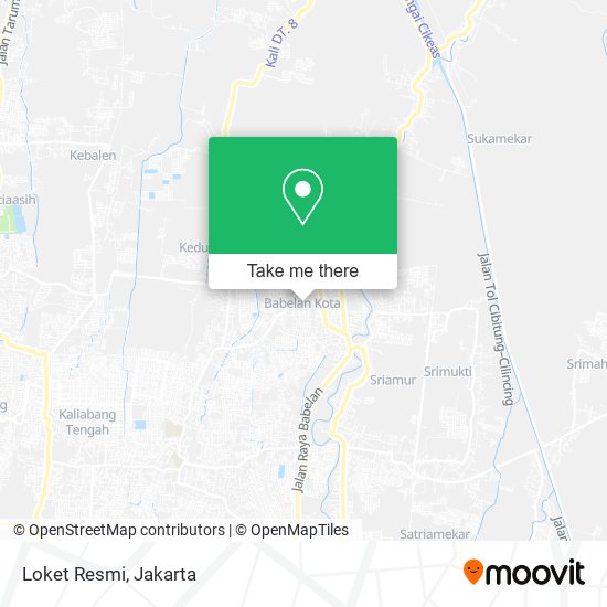 Loket Resmi, Jalan Gelora Babelan map