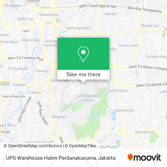 UPS Warehouse Halim Perdanakusuma map