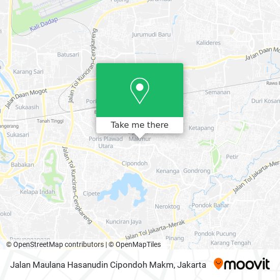 Jalan Maulana Hasanudin Cipondoh Makm map